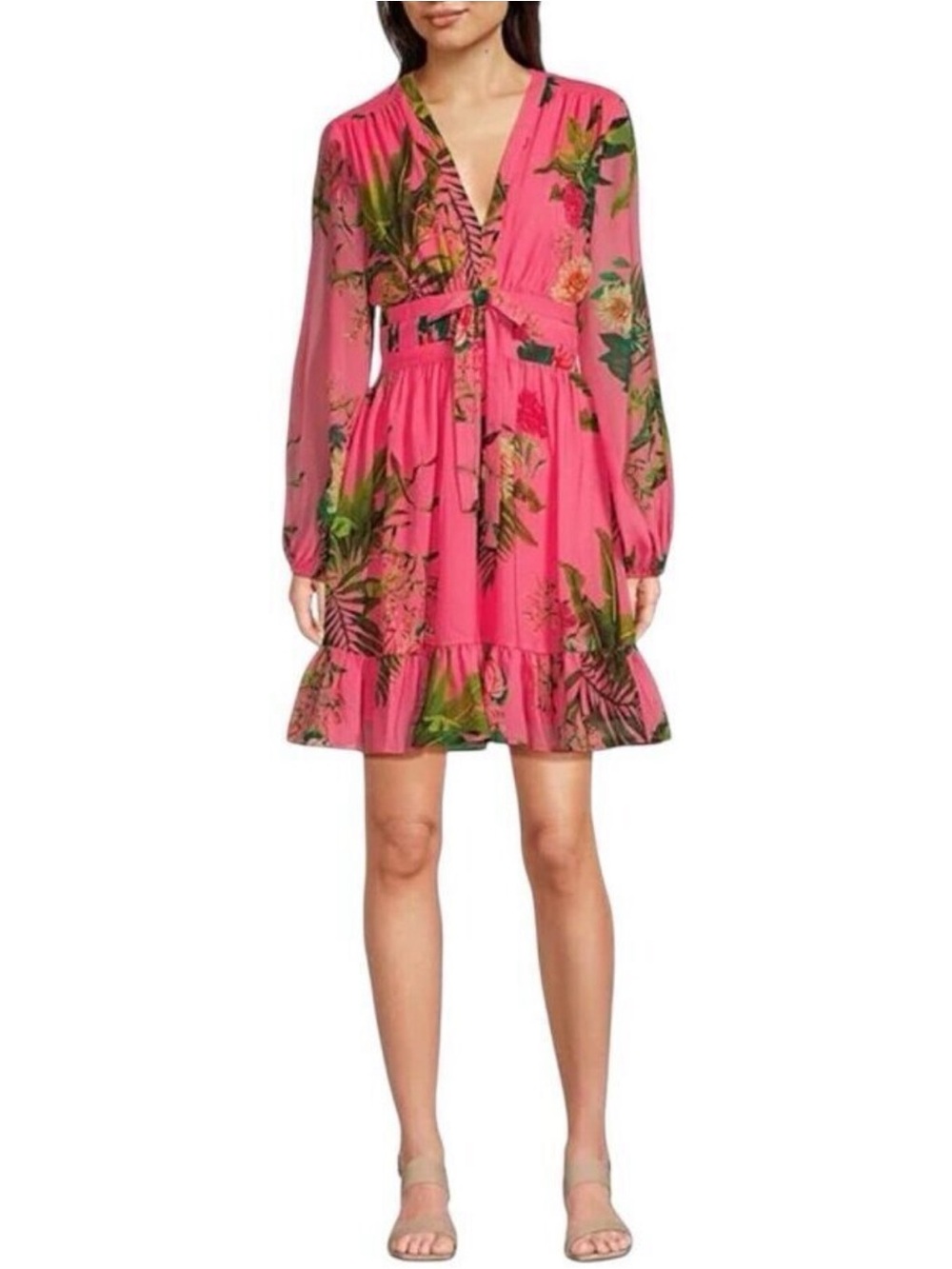 Tropical floral print dress